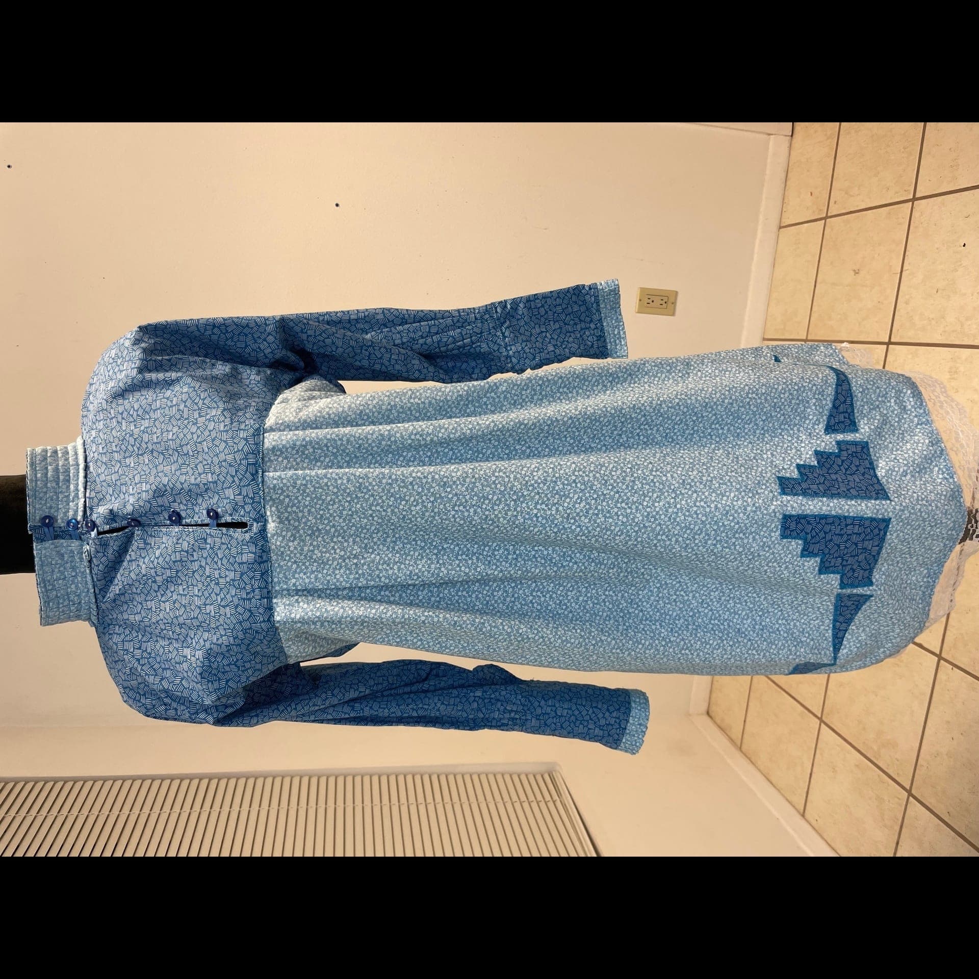 Baby Blue Pueblo Vintage Dress