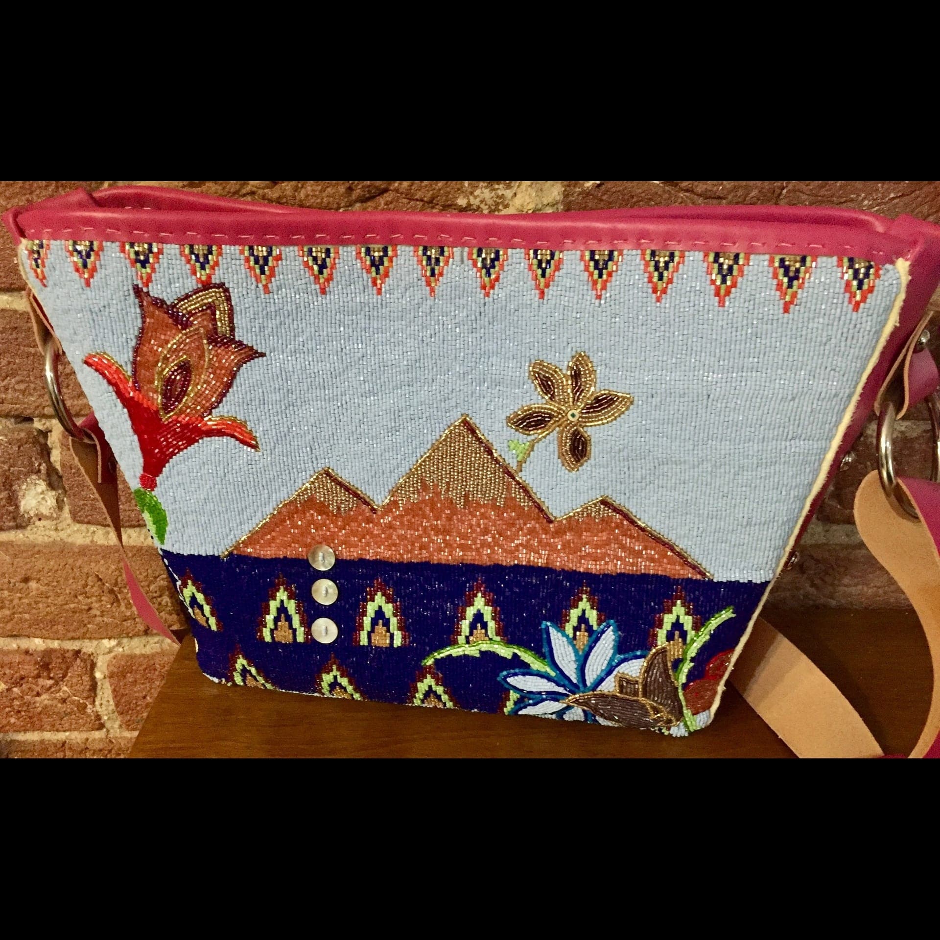 Take Me On Your Journey Beaded Messenger Bag