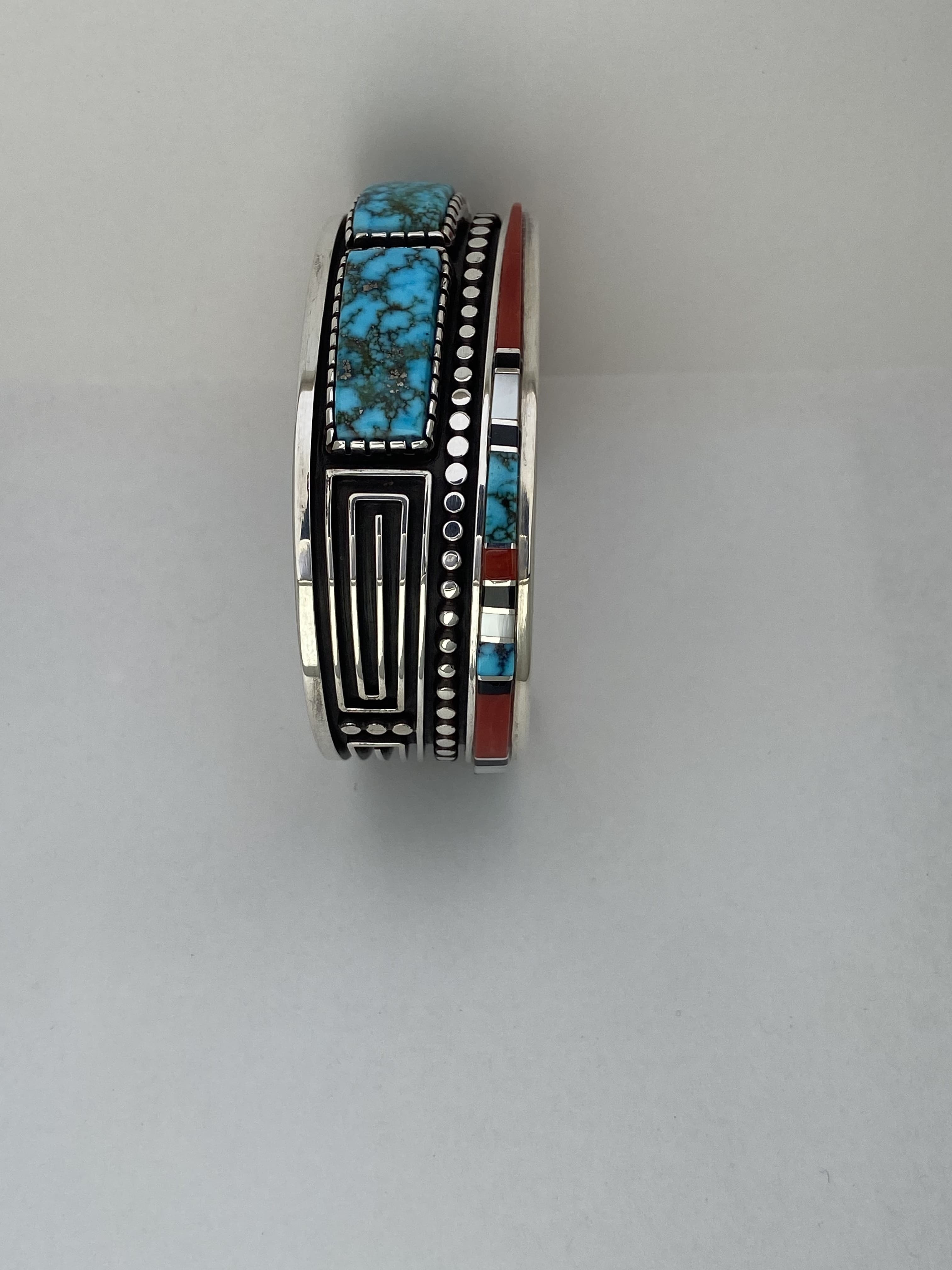 Nugget and channel inlay bracelet