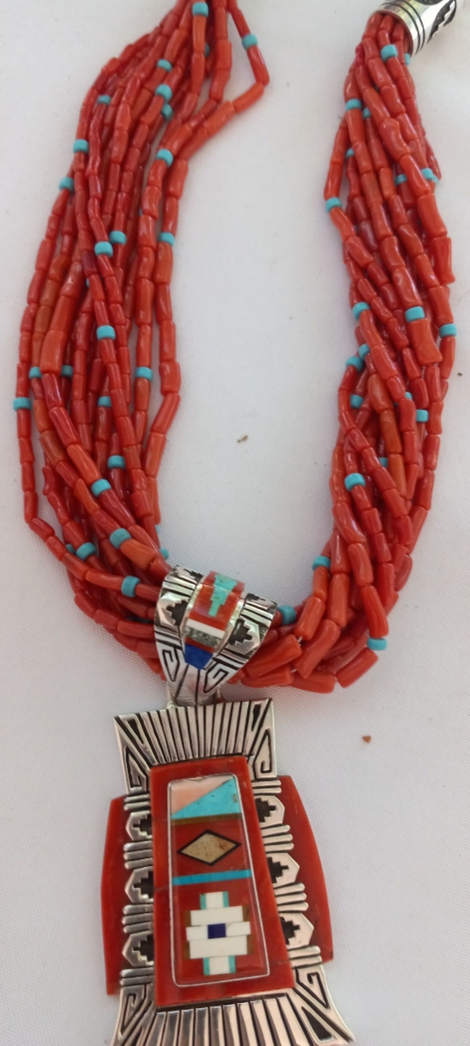 Red Coral Heishi Necklace