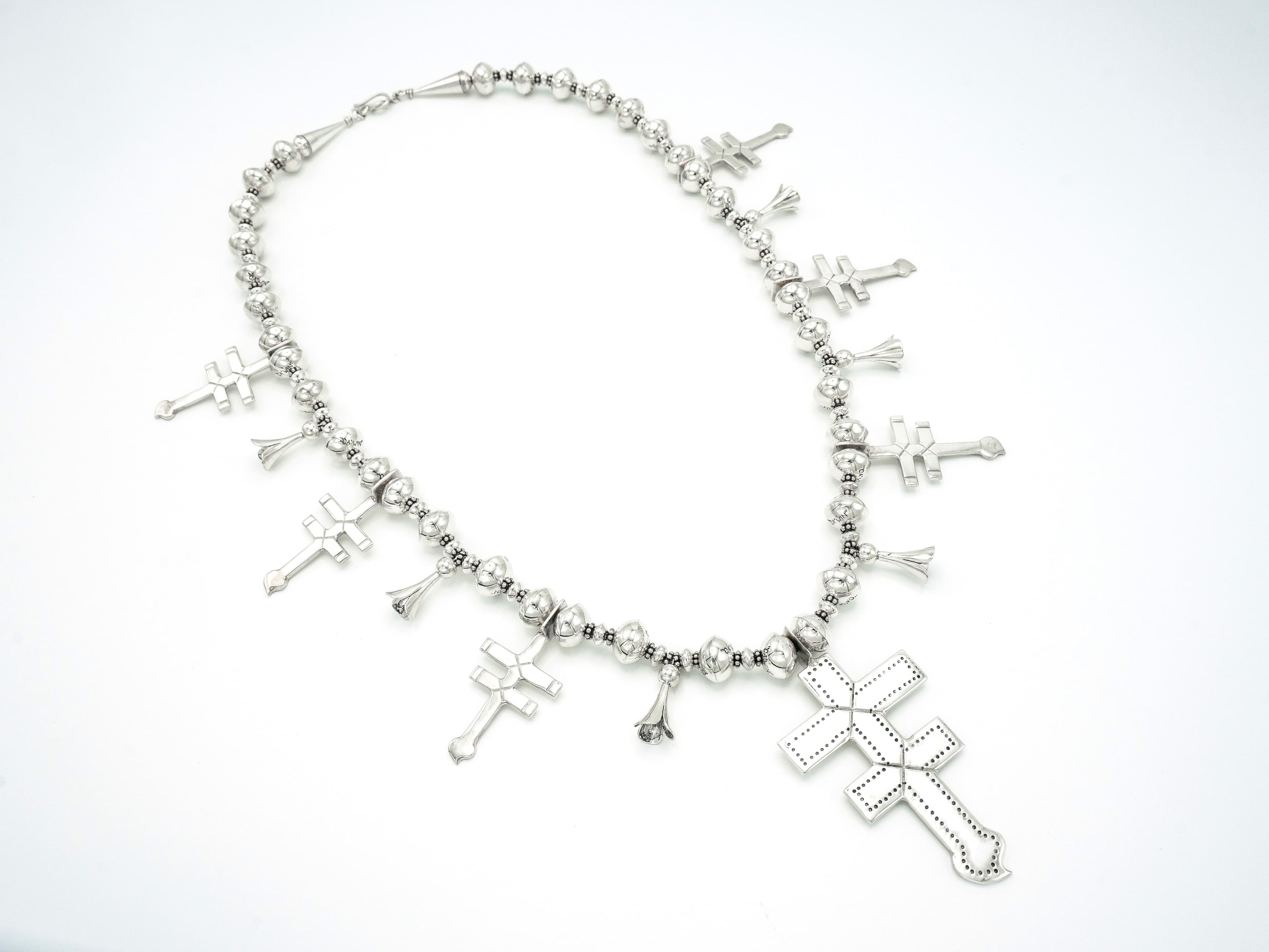 Dragonfly Double Bar Cross Necklace