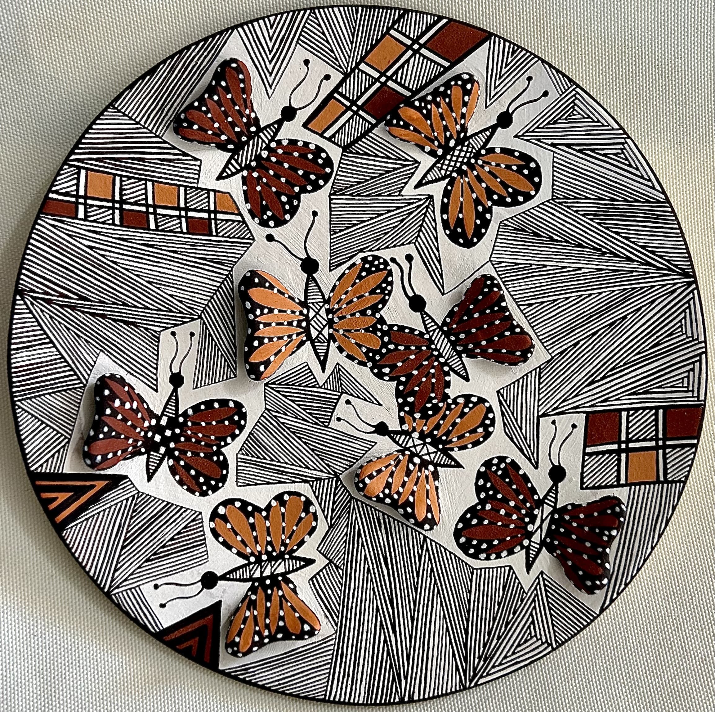3-Dimensional red and orange butterfly plate